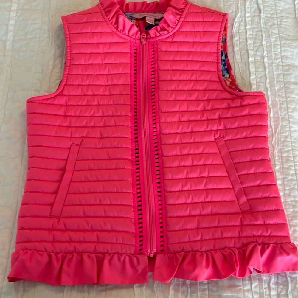 Girls Lilly Pulitzer Pink Vest. Size L 8-10. Excellent condition. Inside pockets